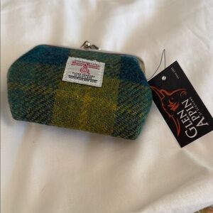 Harris Tweed Green Blue Wool Coin Purse